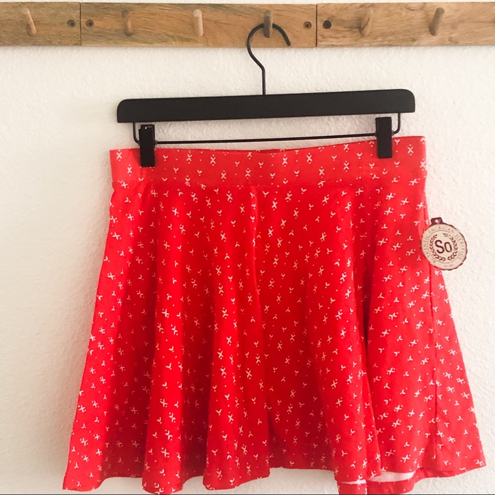 SO Red Orange Skater Skirt - Picture 2 of 6